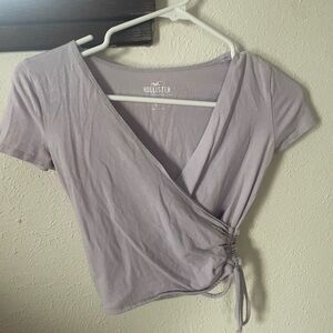 Hollister Women's Light Purple Wrap Tee